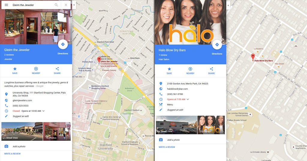 Google Plus and Google Business Places listings